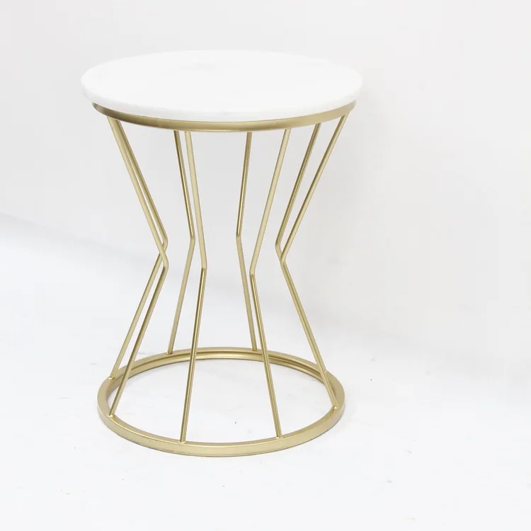 White top gold side modern luxury gold coffee nest pattern tray table