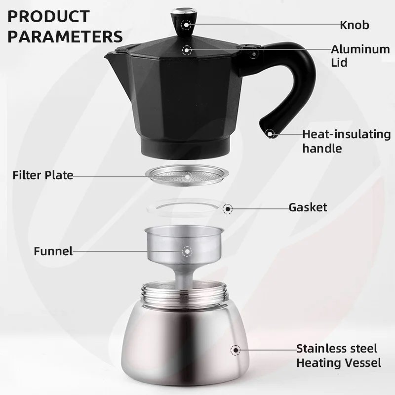 Stainless Steel 2Cups Espresso Coffee Moka Pot Coffee Espresso Coffee Maker