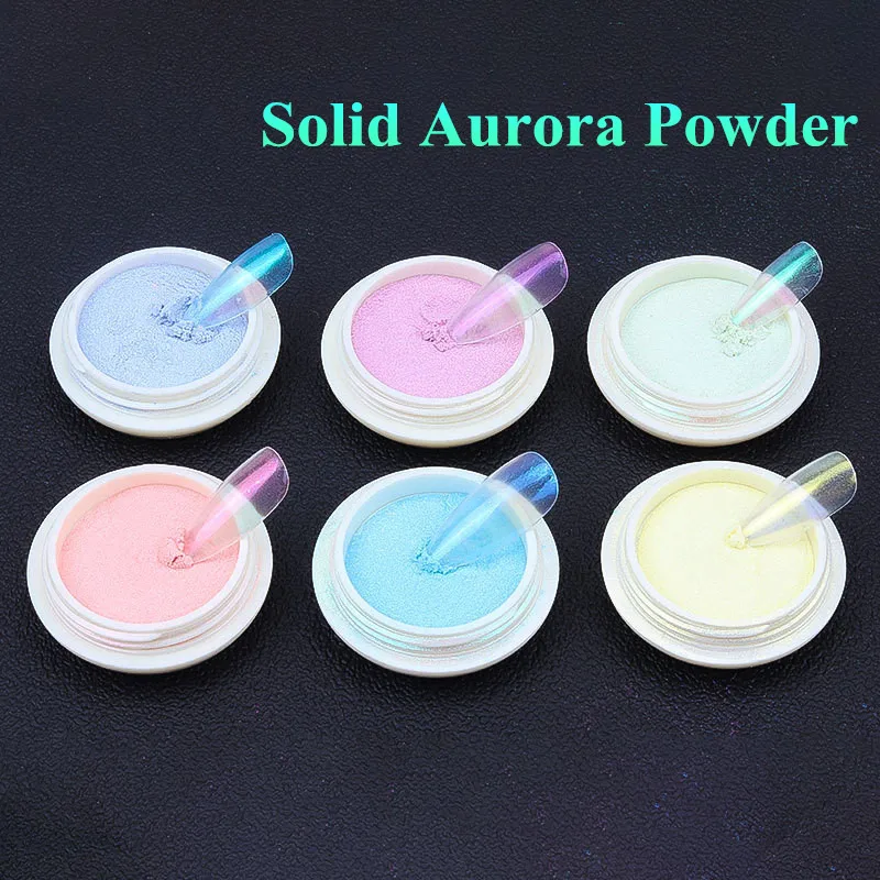 Solid ice aurora powder nail transparent aurora magic mirror powder color acrylic nail beauty powder