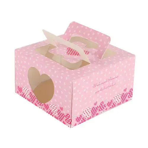 factory wholesale hot sale logo custom cheap cake donut paper packaging box with clear window