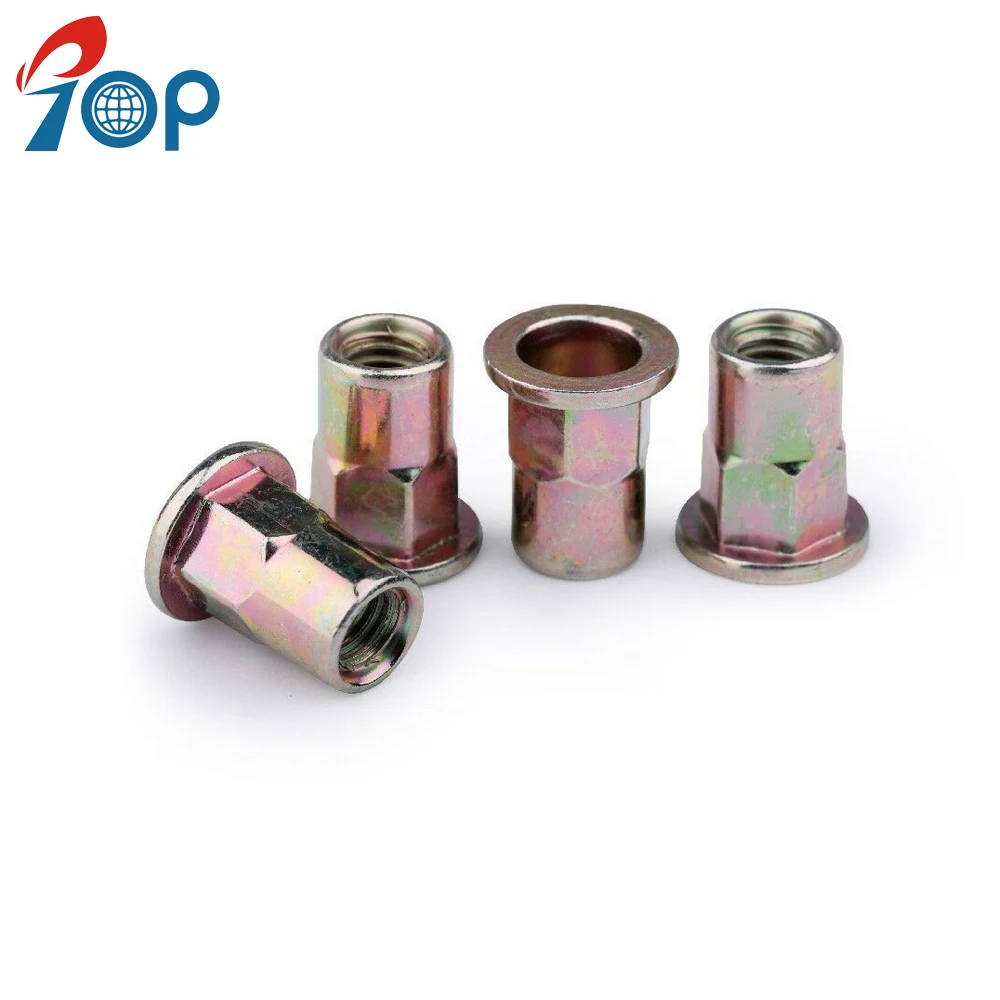 
M8 Flat Head Open End Half Hex Body Blind Rivet Nuts 