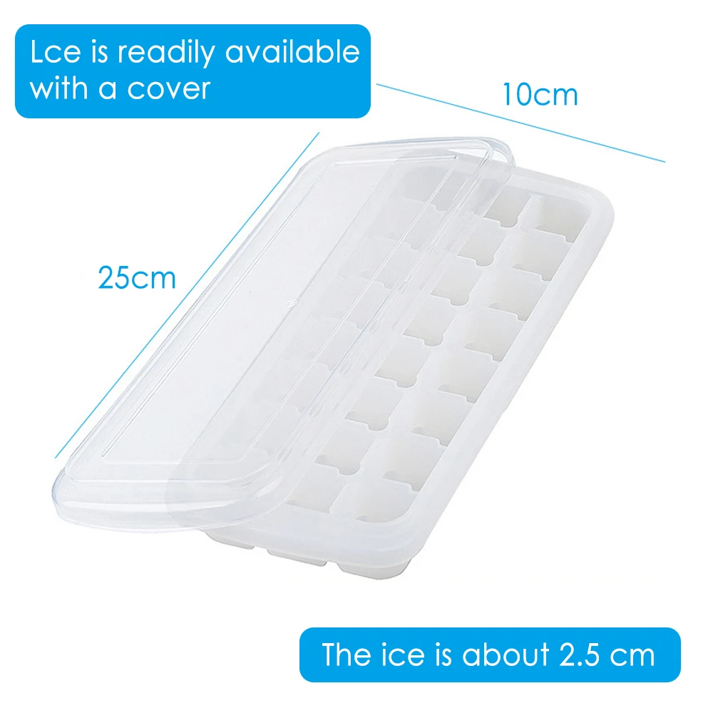 24 Ice Cubes Trays Silicone Flexible and BPA Free with Spill-Resistant Removable Lid Ice Cube Molds
