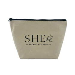 Wholesale Custom Logo Printed Eco Friendly Cotton Canvas Travel Cosmetic Makeup Bag With Zipper
