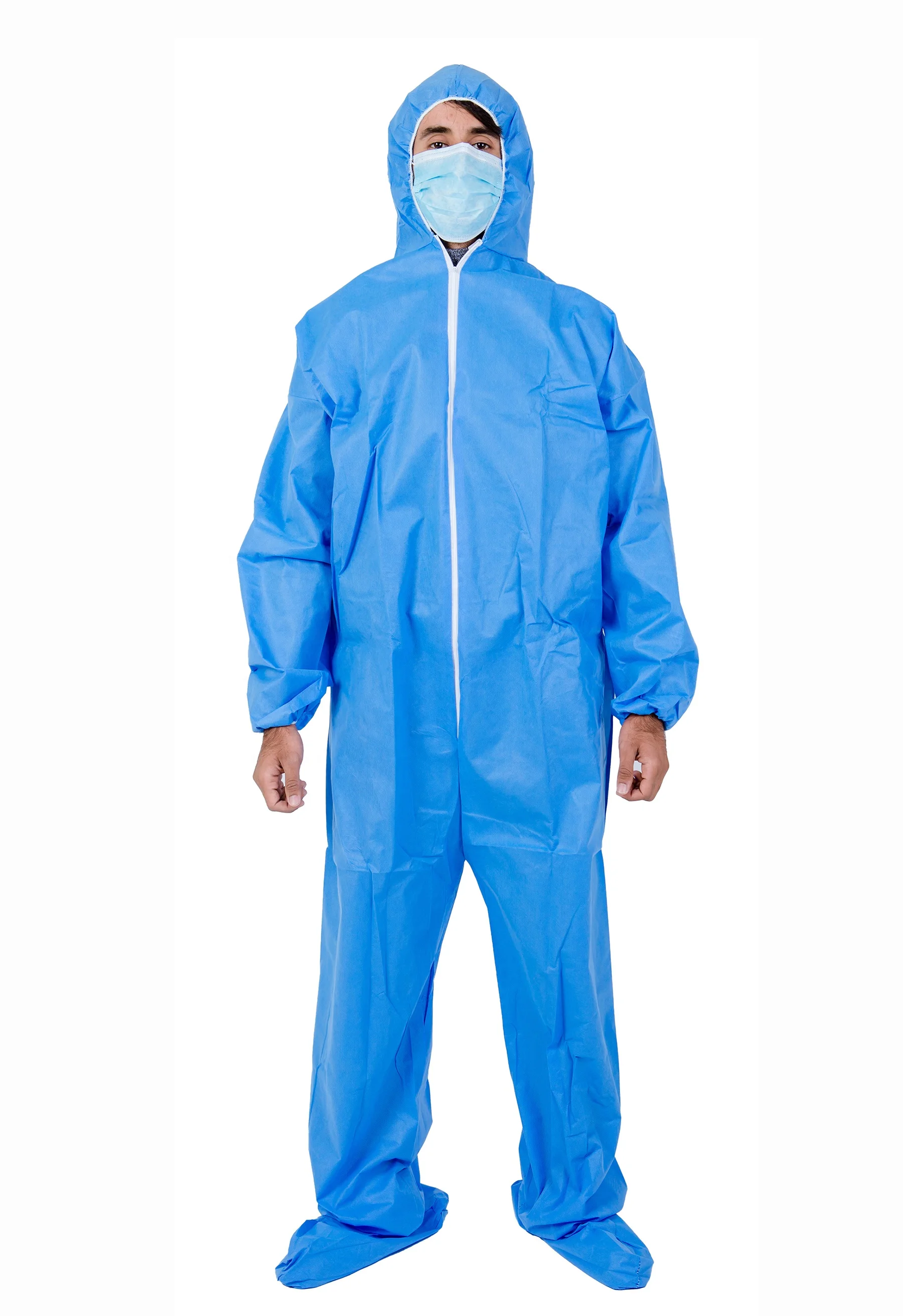 OEM Wholesale PPE Disposable Coverall Anti-Static Microporous Breathable Coveralls With Hood And Boots