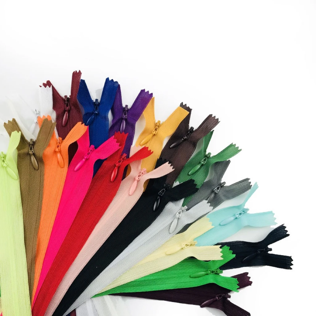 Factory Prdownwholesale Close-end 3# Woven Tape and Lace Tape Waterproof Zippers with Drop of Slider Hidden Teeth Nylon