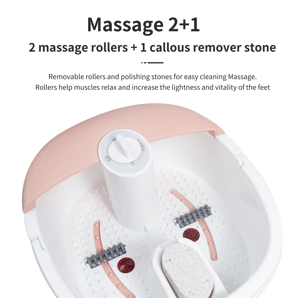 Cheap Price Multifunction Portable Pedicure Basin Heated Foldable Infrared Shiatsu Air Bubble Foot Bath Massager for Spa