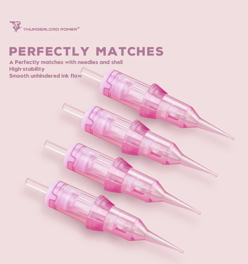 New Pink Thunderlord Universal Permanent Makeup Cartridge Needles With Membrane Eyebrow Microblading Agujas Tattoo Cartridge