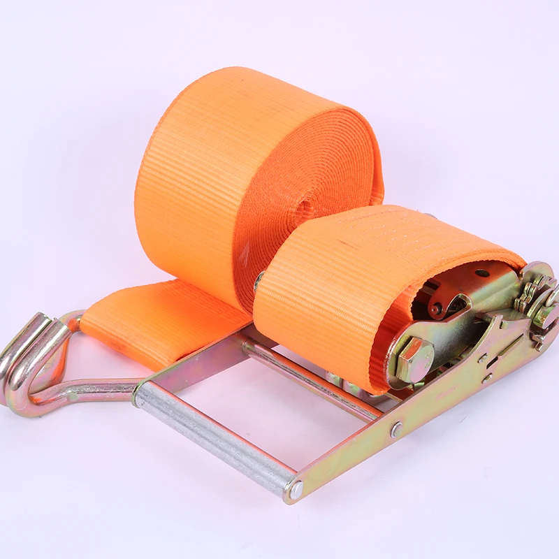 2 * 30 feet Heavy Duty load strap flat hook tie down Ratchet Strap Assembly with long wide handle  polyester belt with ratchet