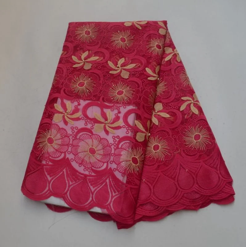 AR#107-116 African  Embroidered Fabric Polyester Materials French Net Lace For Wedding Dress