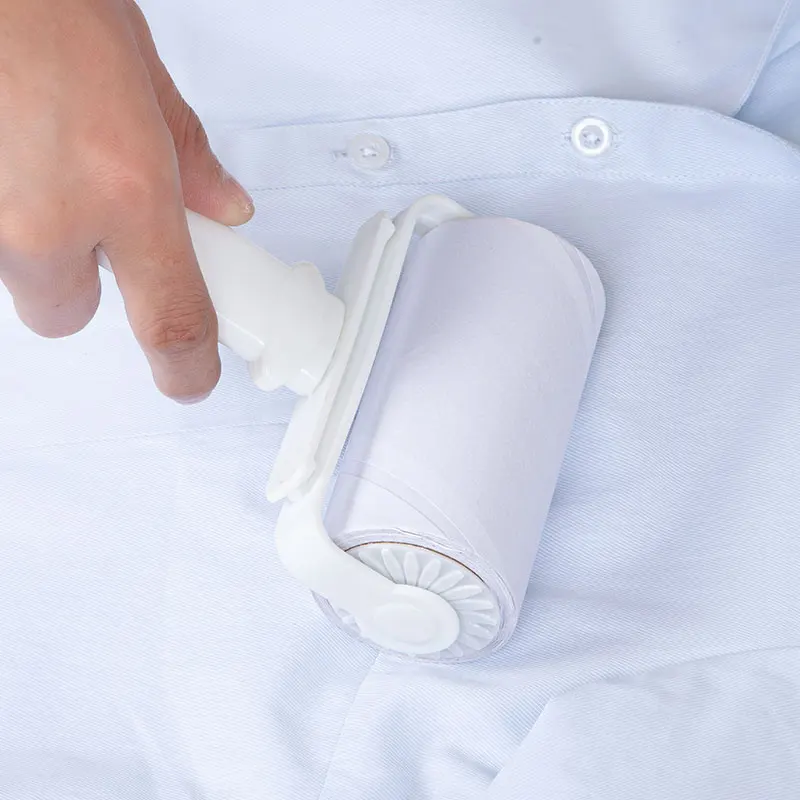 reusable adhesive lint roller hanging hole handheld pet hair clothes cleaning brush sticky cleaning lint remover roller