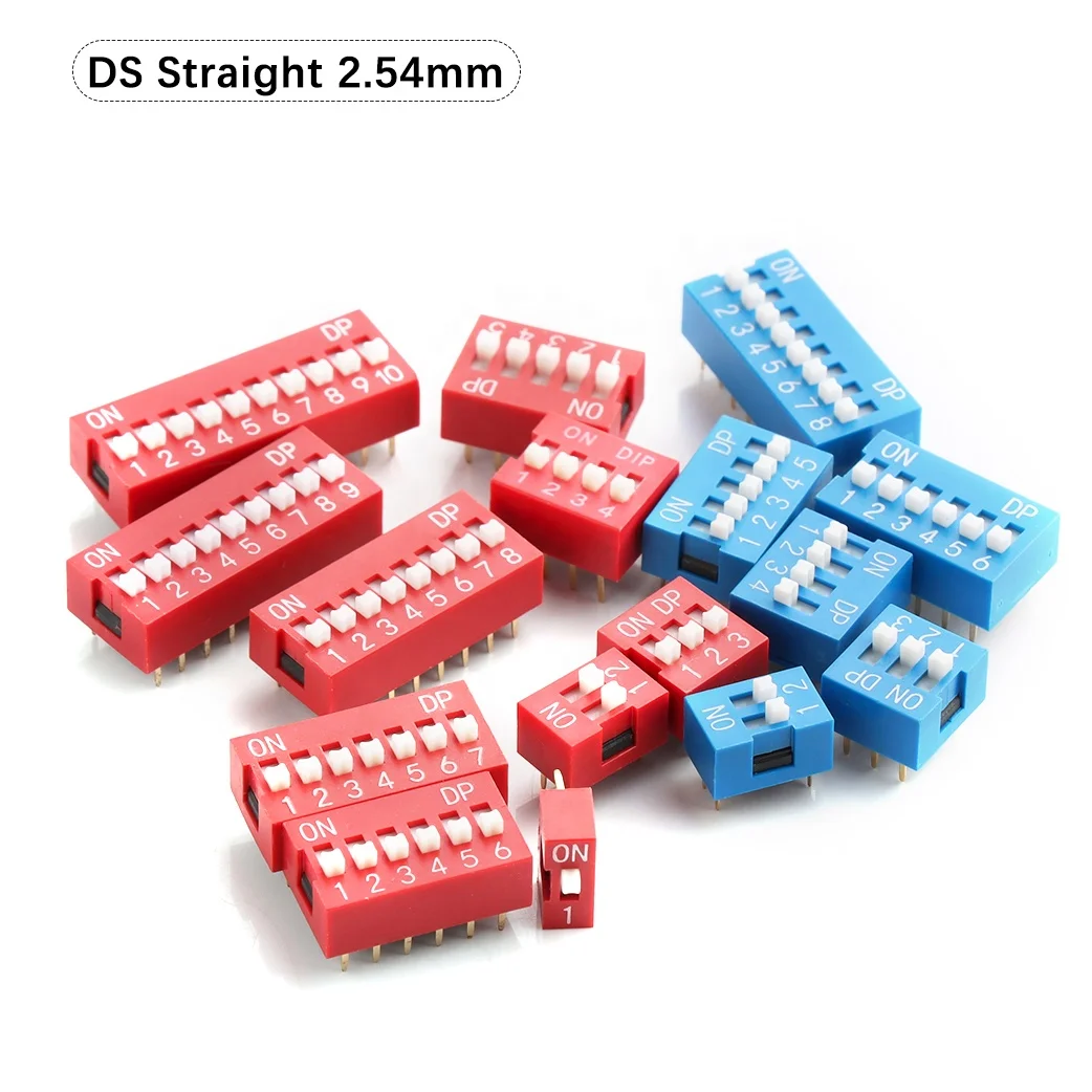 1 27/2 54 мм Шаг Spst Spdt переключатель Dip Smd двойной одной строки 2-12pins 1-10 позиций Pcb пианино