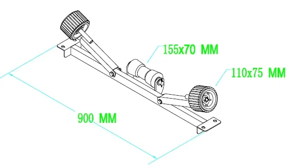 Boat Trailer Bottom Support Bracket with Keel Rollers boat roller stand 900MM 400KG