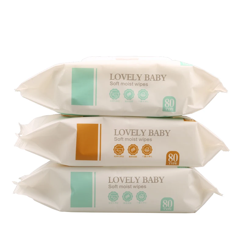 
Super Thick soft non-woven Baby hand Mouth Wipes Baby Wipes RO pure Water Alcohol-free Baby Wipes 80 pieces factory 