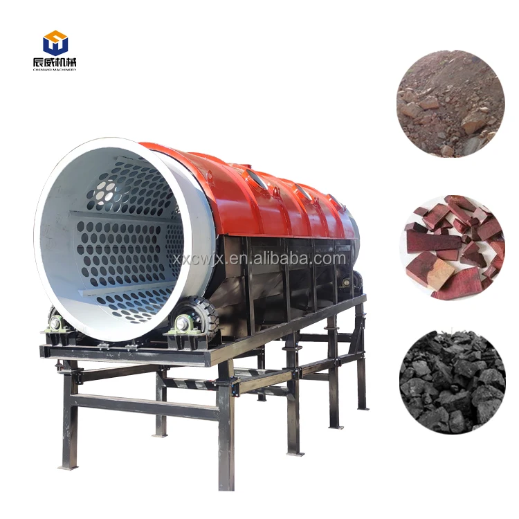 High Efficiency Trommel Screen Sand Gravel Rotary Drum Screen Aggregate Stone Screening Rotating Sieve Machine