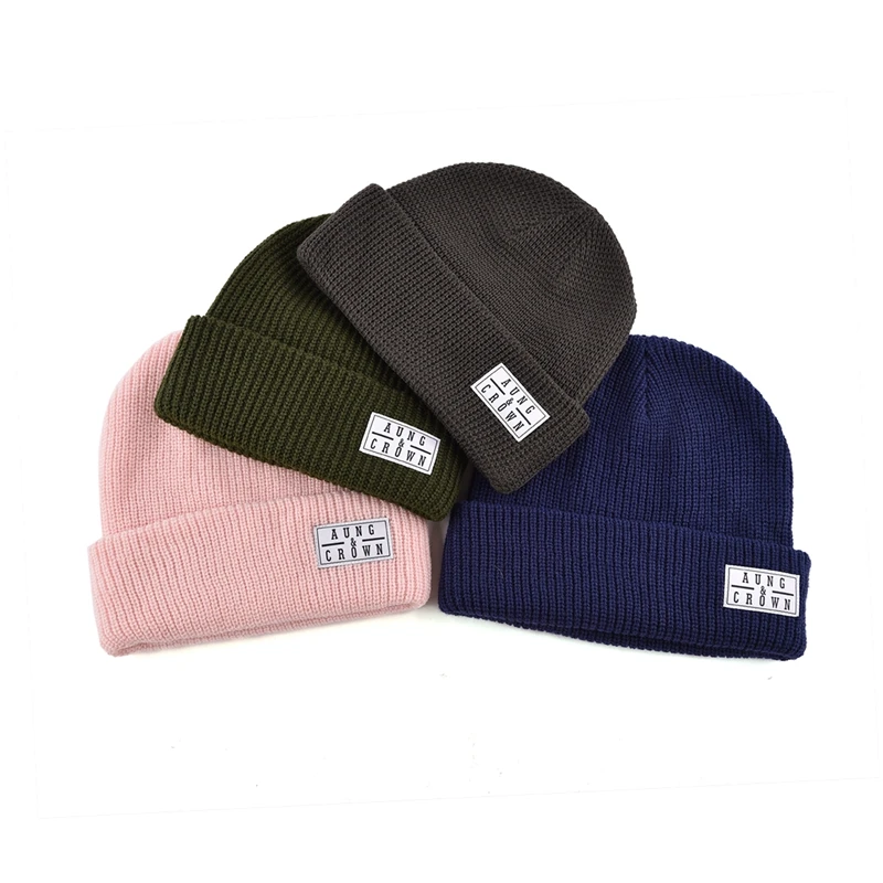 Wholesale unisex designer knit fisherman beanies cap hats knitted custom beanie winter hats