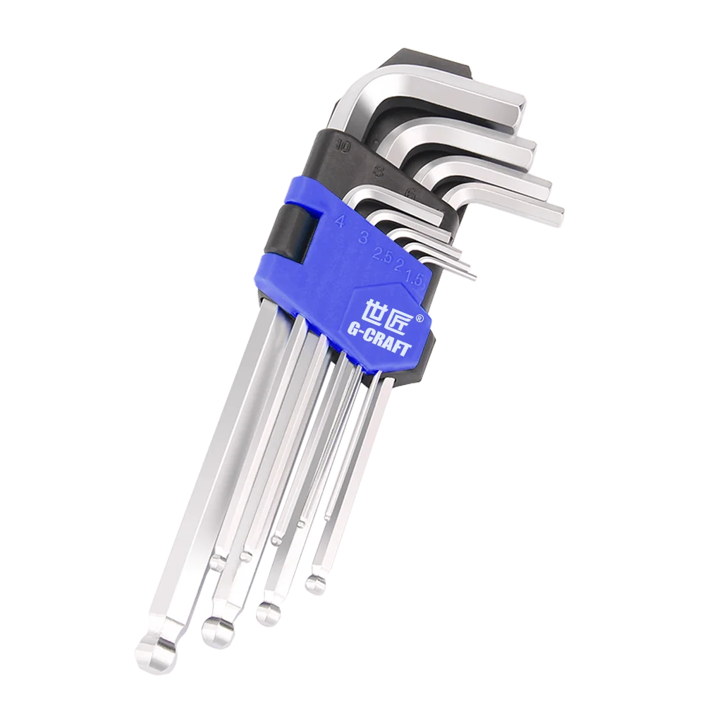 long Ball Head 9pcs hex key set long Arm Hex Key Set Bike  Tools Allen Key Hexagon