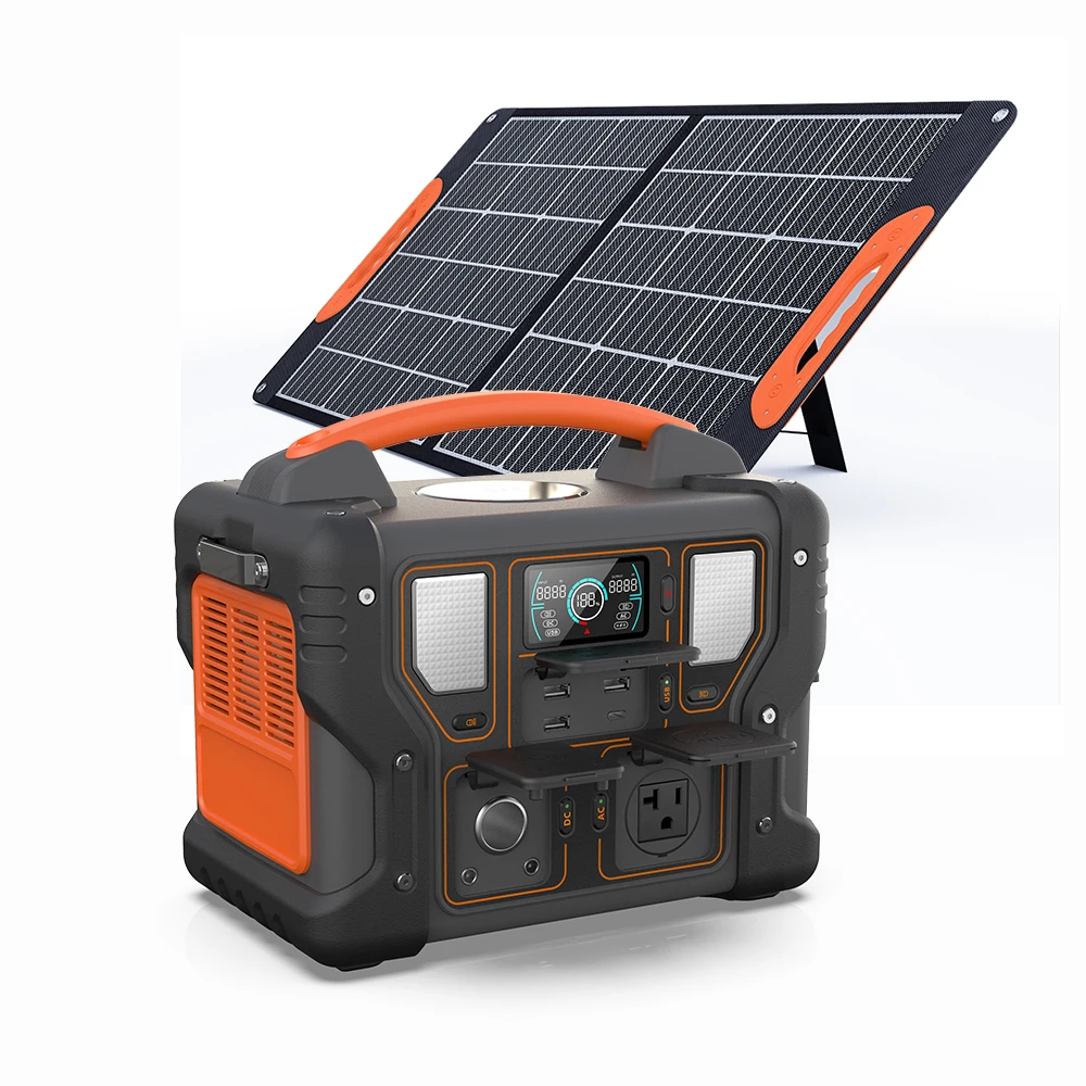 Ac power supply bank 110v 220v multi function small solar system generator lithium ion battery portable 600w power station