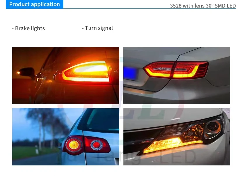 China Manufacturer Yuliang LED Small Power 0.1W Dome Lens 3528 Red SMD LED Chip PLCC4 620-630nm for Automotive lights