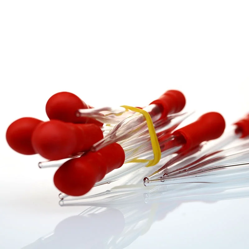 Tiandi Labs 100mm-200mm Glass Transfer Dropper Pipette With Red Rubber Cap