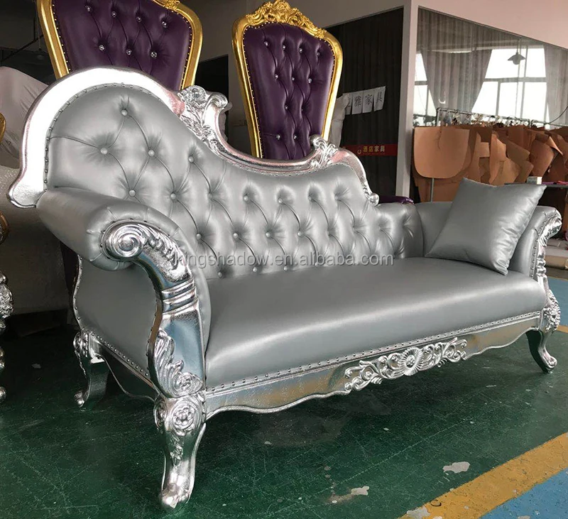 Hot sale waiting sofa royal leather waiting sofa beauty salon sofa with pillow