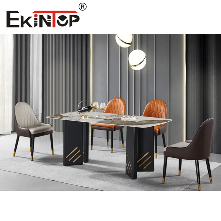 Ekintop luxurious italian dining room table set slate dining table 4 seater