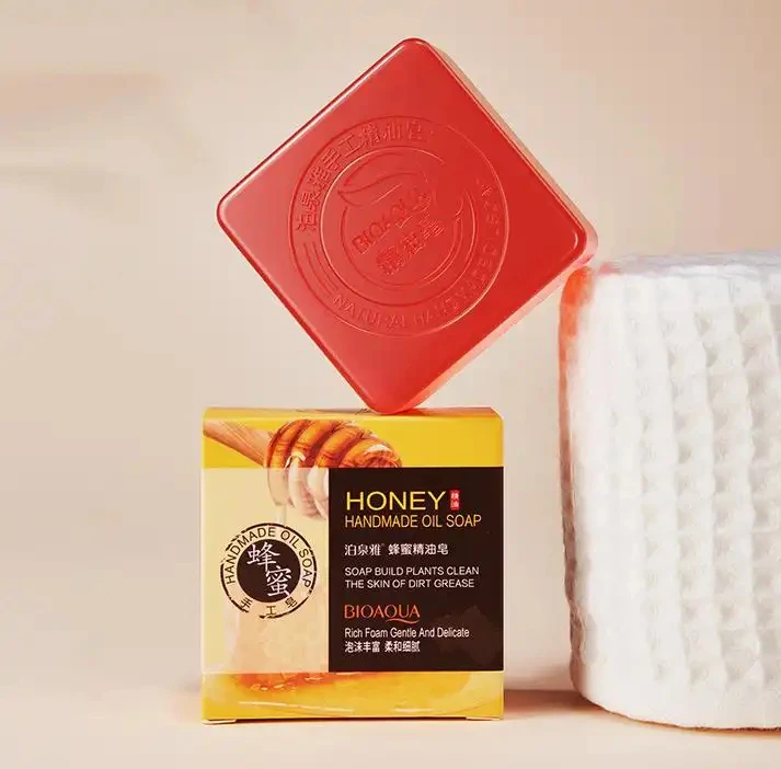 BIOAQUA natural bamboo charcoal honey blueberry rose aloe vera essential oil face soap