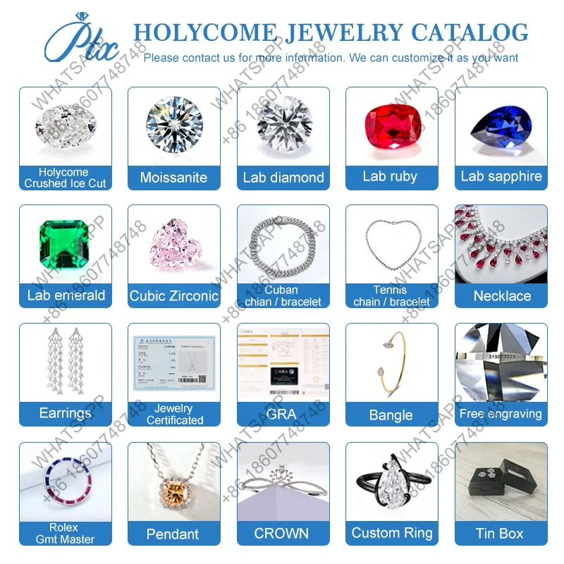 2023 HOLYCOME moissanite all colors black champagne green blue pink grey white red wholesale loose colored moissanite stones