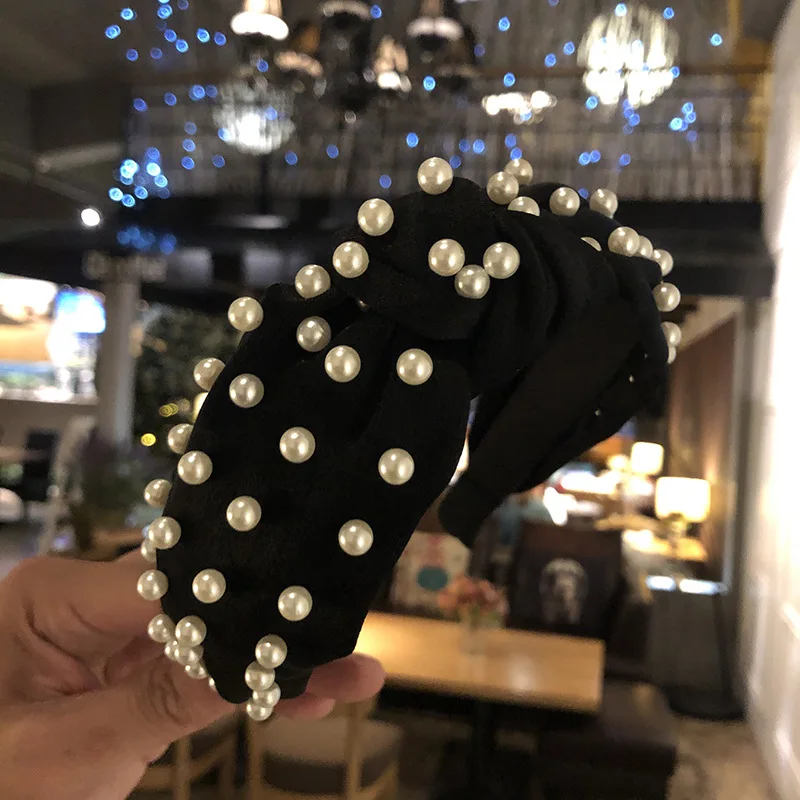 2019 Fashion Baroque Pearl Knot Headband For Women