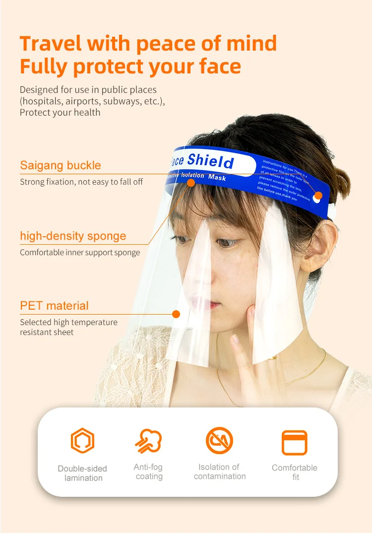 Anti-Fog Personal Protection Safety Sponge Face Shield Visor