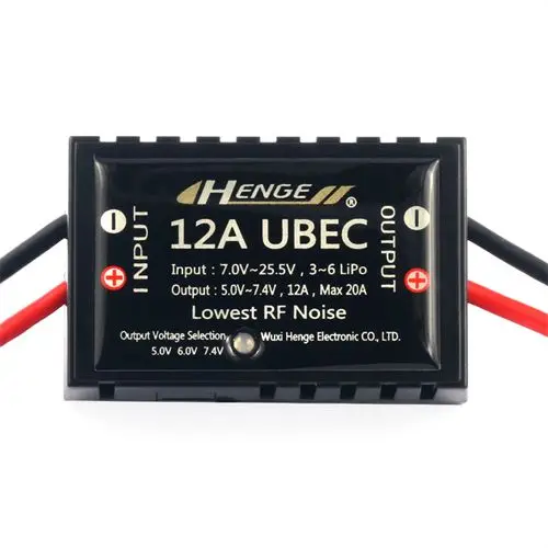 HENGE 12A UBEC Switch Mode BEC Voltage Stabilizer Max 20A Input 3S-6S Lipo 7V-25.5V for RC Quadcopter