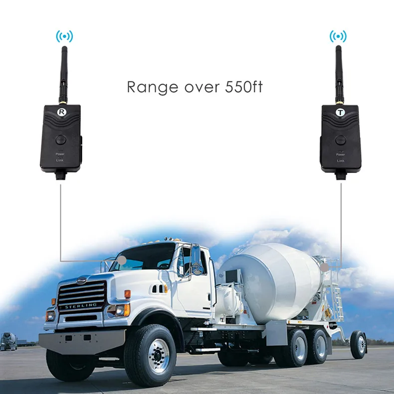 Long Distance 2.4Ghz Digital Wireless 720P Video Transmitter Receiver Car Backup Camera System For Forklift Truck Reversing