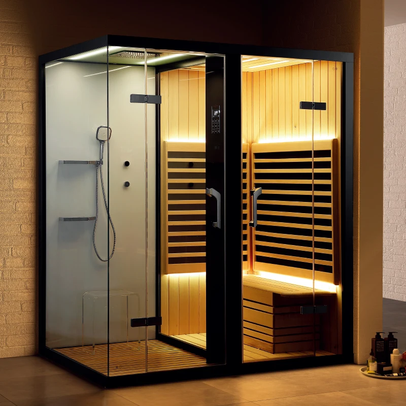 ORans Design Home Touch Control Infrared Sauna Room Dry Wet Steam Combined Room Indoor Room