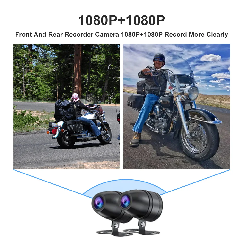 SUNWAYI портативный мотоцикл TPMS давление в шинах DVR Двойная камера 1080P сенсорный экран BT GPS беспроводной