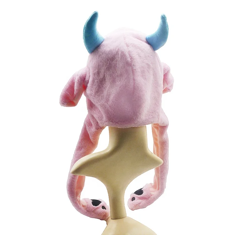 Plush Hats Super Soft Warm Hat with Ear Flaps, Funny Toy Hat, Cozy Fleece Winter Hat for Kids Teens and Adult One Size