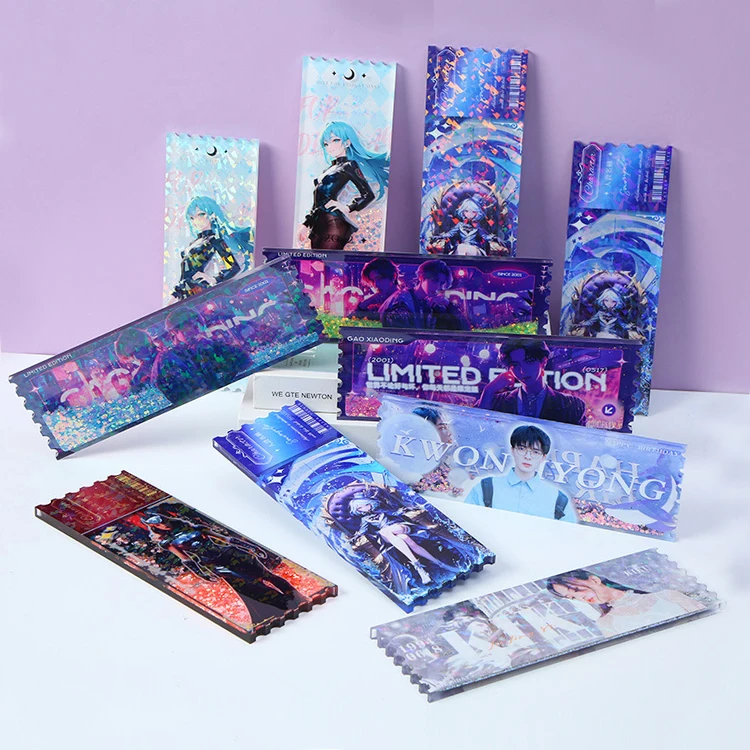 Clear Anime Kpop Photocard Printer Liquid Ticket Custom PVC Acrylic Photocard Holder Holographic Acrylic Photo Card Keychain