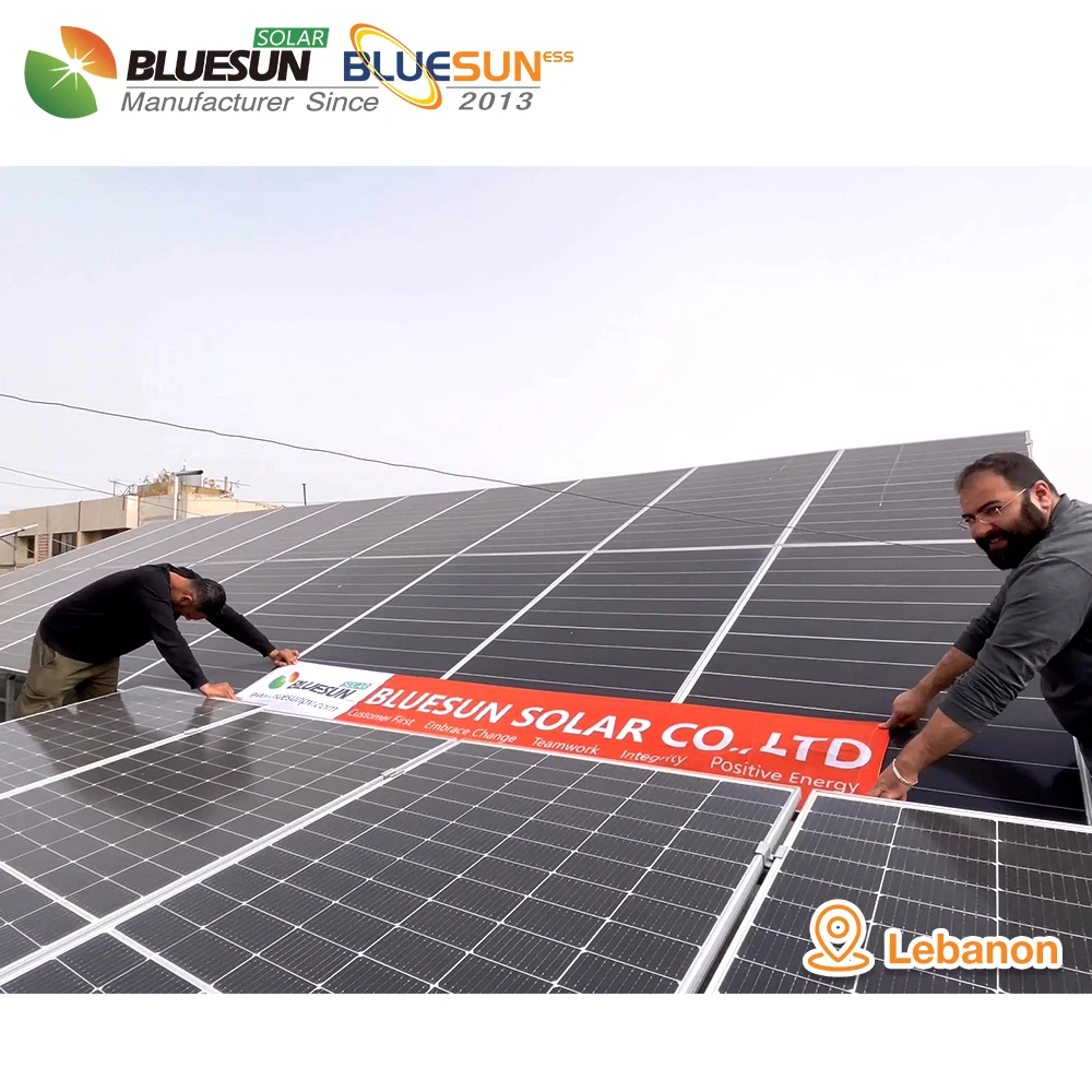 Bluesun 2024 30kw solar system with lithium battery  30000w 100kw 1mw battery energy storage systems for factory