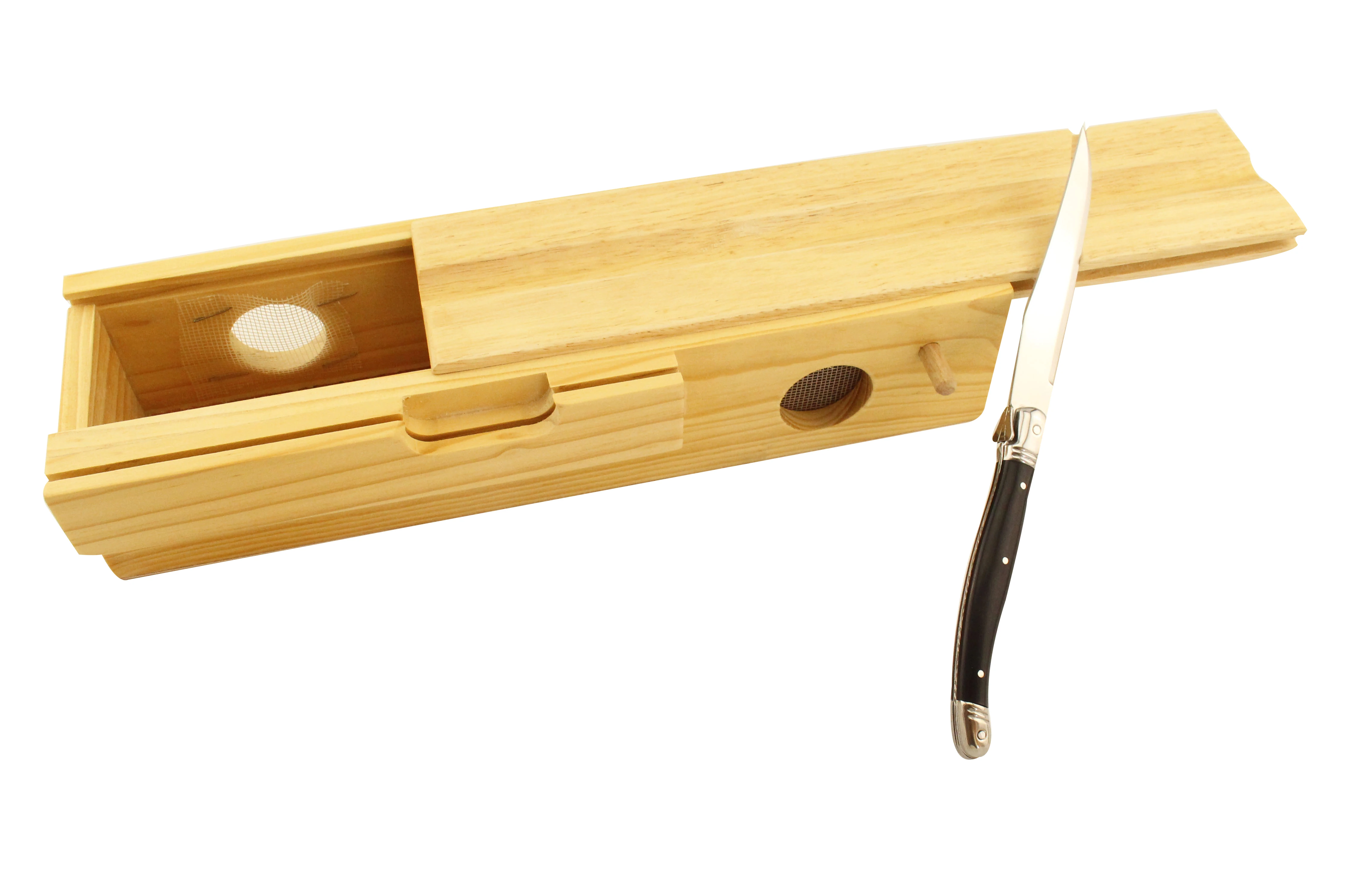 Daily Kitchen Cutting Use Stainless Steel Laguiole Kitchen Knife Pine Tray Kitchen Knife