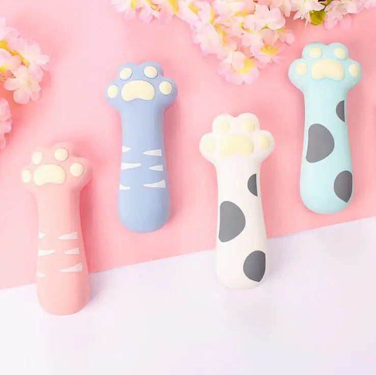 Silicone Cat Paw Pencil Case With Zipper Korean Style Pencil Bag Holder Stationery Box