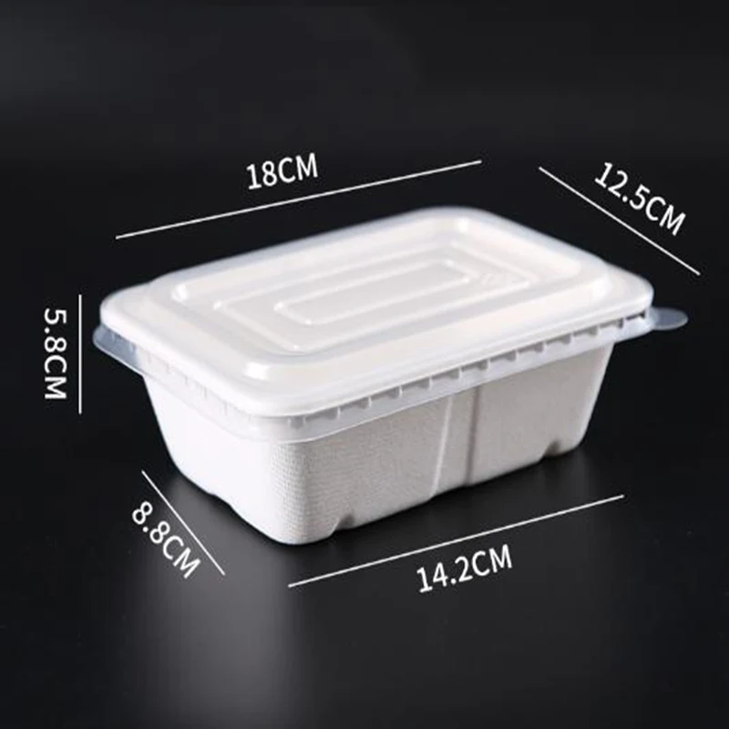 Eco-friendly Biodegradable 100% Compostable Square Sugar Cane Bowl Sugarcane Pulp Bagasse Tableware Food Container Lunch Box KS