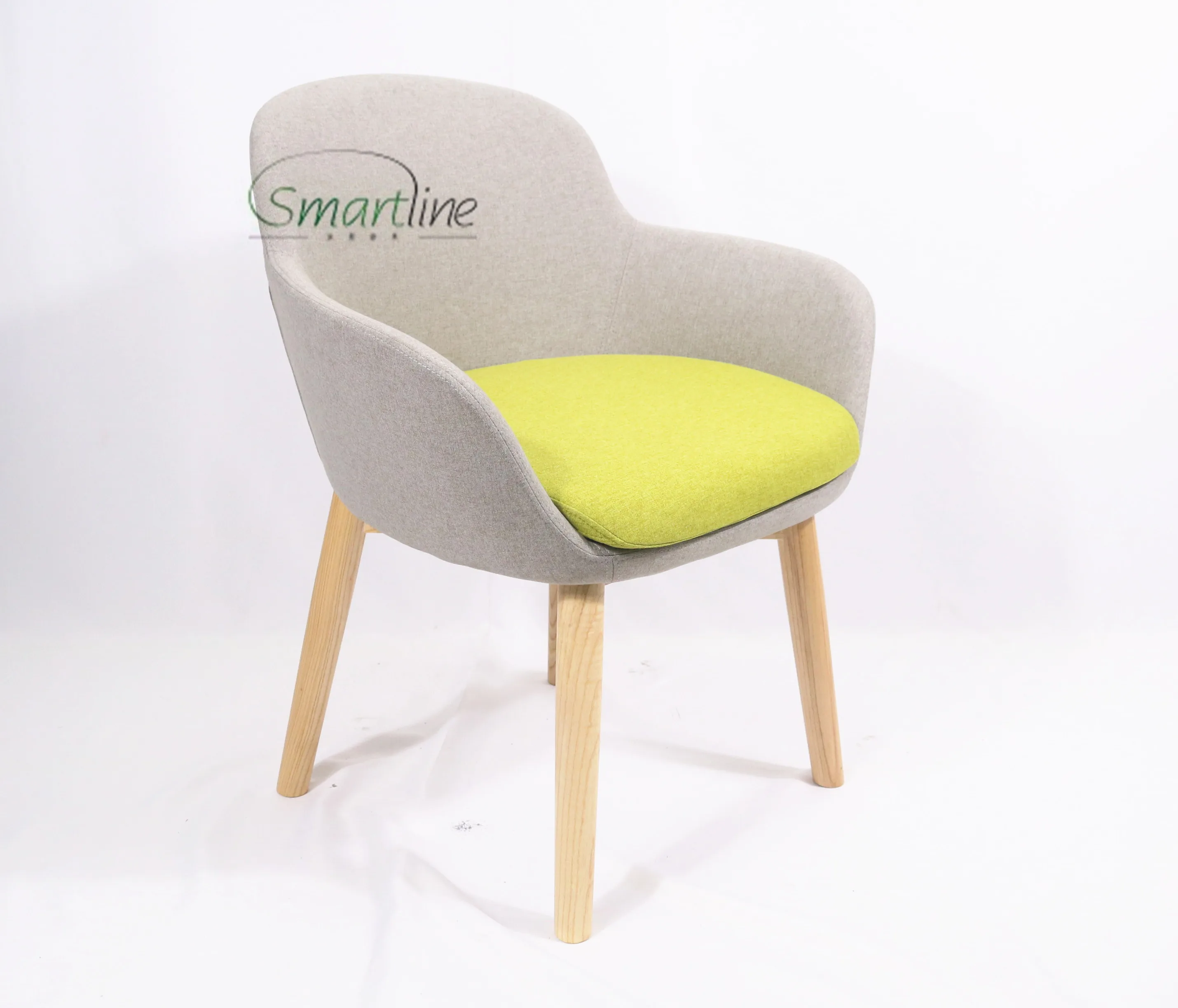 High quality Armchair with cushion in ash wood leg for hotel or leisure areas