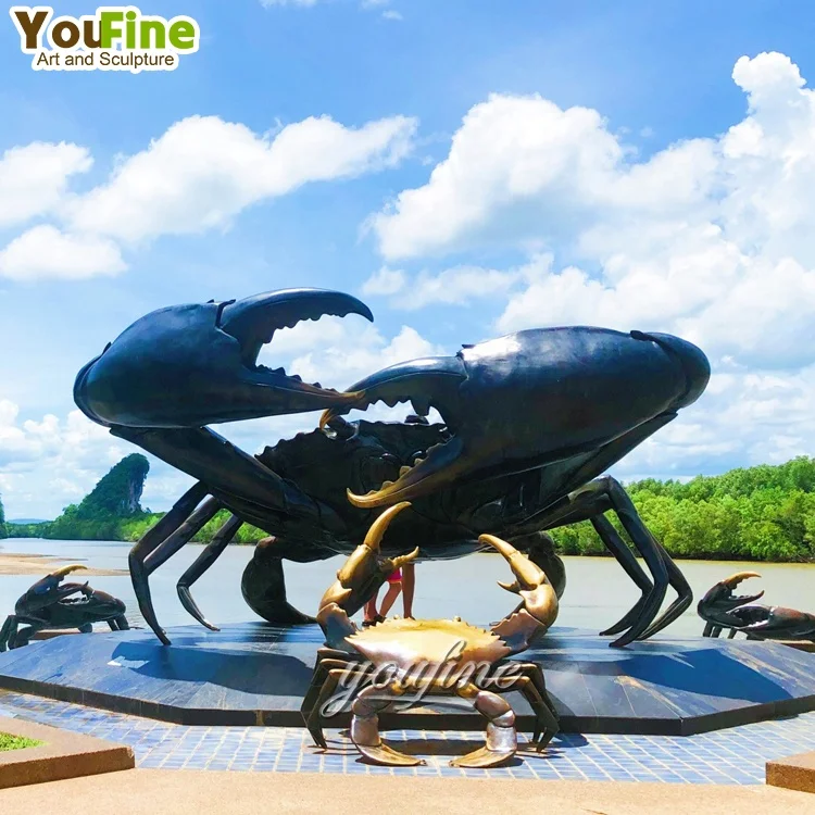 Antique Metal Animal Statue Large Size Bronze Crab Sculpture for Sale