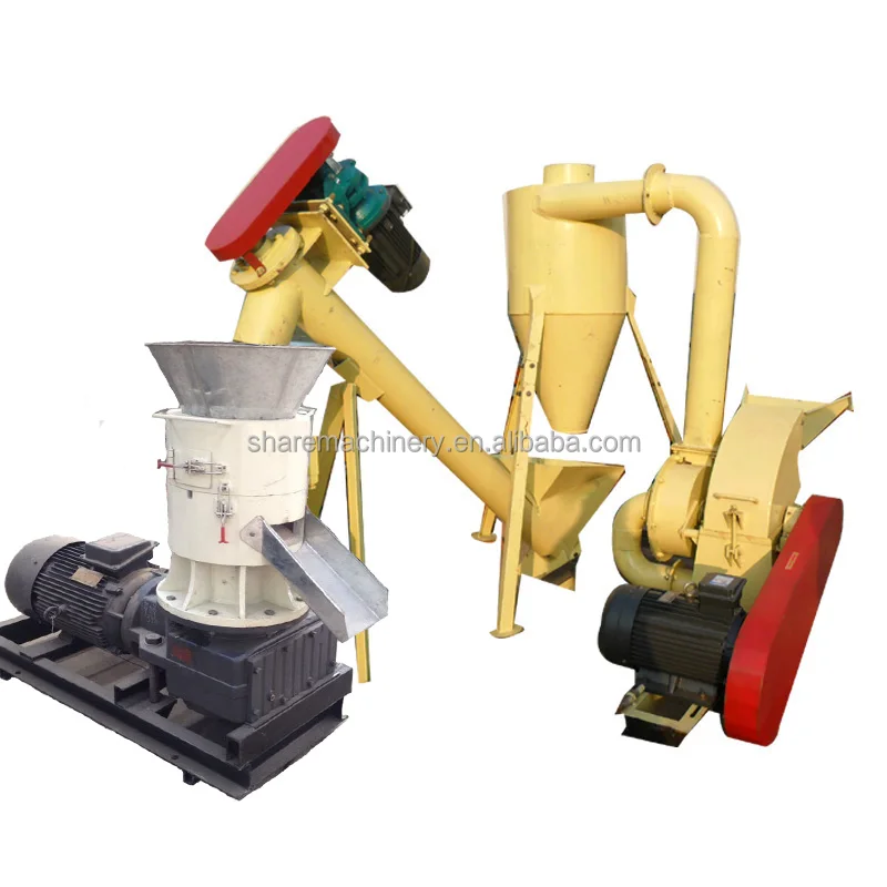 simple wood pellet making line of 300-500kg per hour