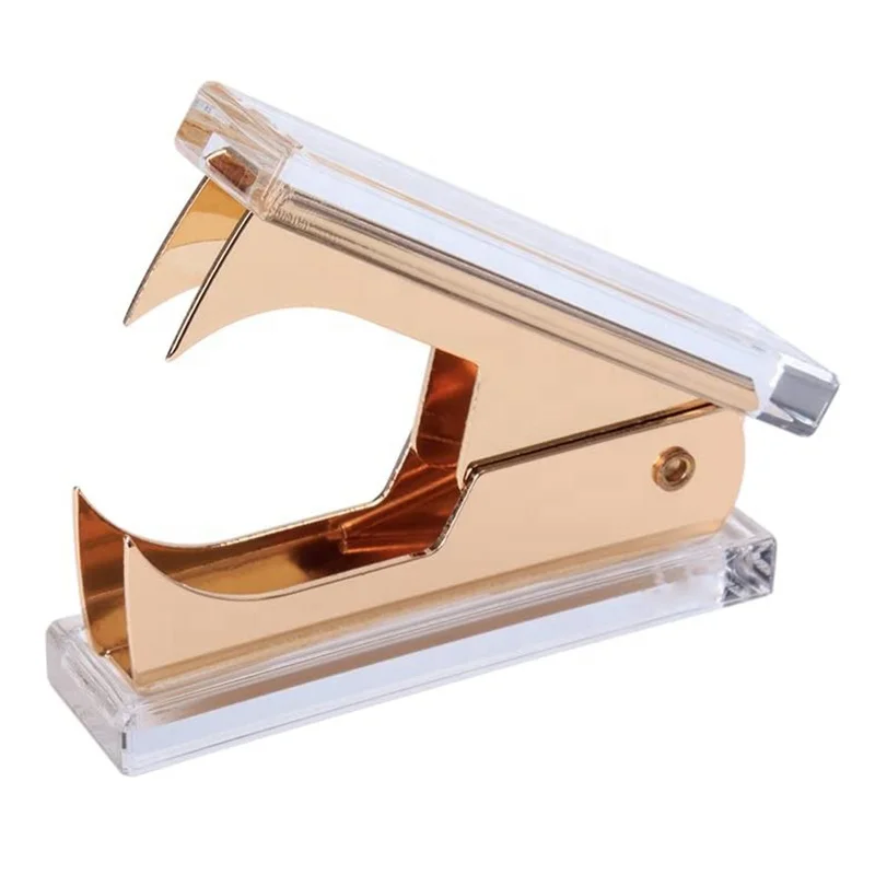 Personalized Non-Slip Acrylic Staple Puller Desktop Supplies Office Stationery Set Acrylic Stapler Remover