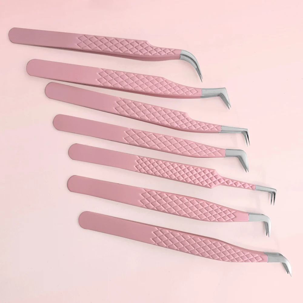45 Degree Custom Logo Eyelash Applicator Tweezers Black Lash Tweezers Professional Eye Lash Tweezers