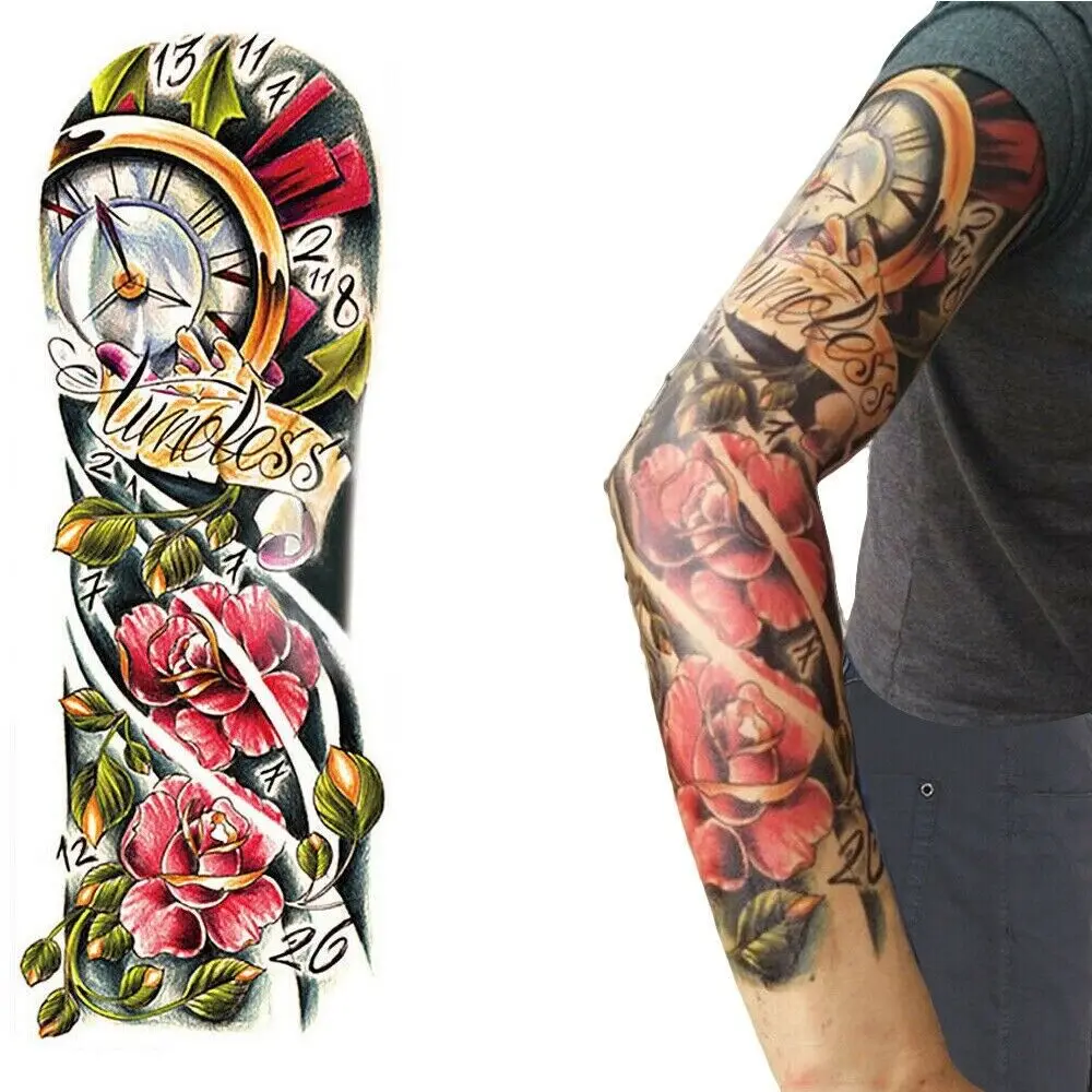 Hot Sale Large Size Waterproof Arm Tatoo Stickers Full Sleeve Long Lasting Fake Body Temporary Tattoos For Men