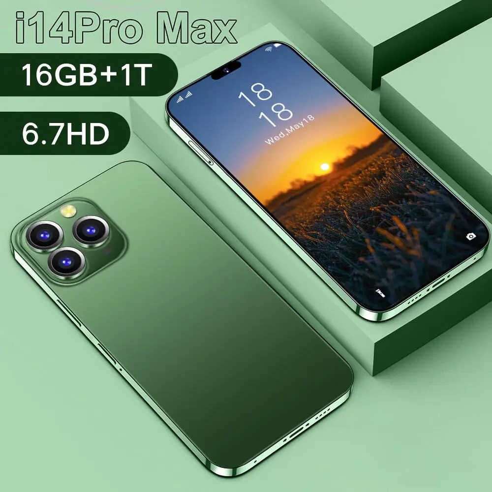 2023 New i 14 Pro Max smartphone 16G+1TB Cheap Telephone Origin Unlocked i 4G 13 i14 Pro Max game Smart Mobile Phones