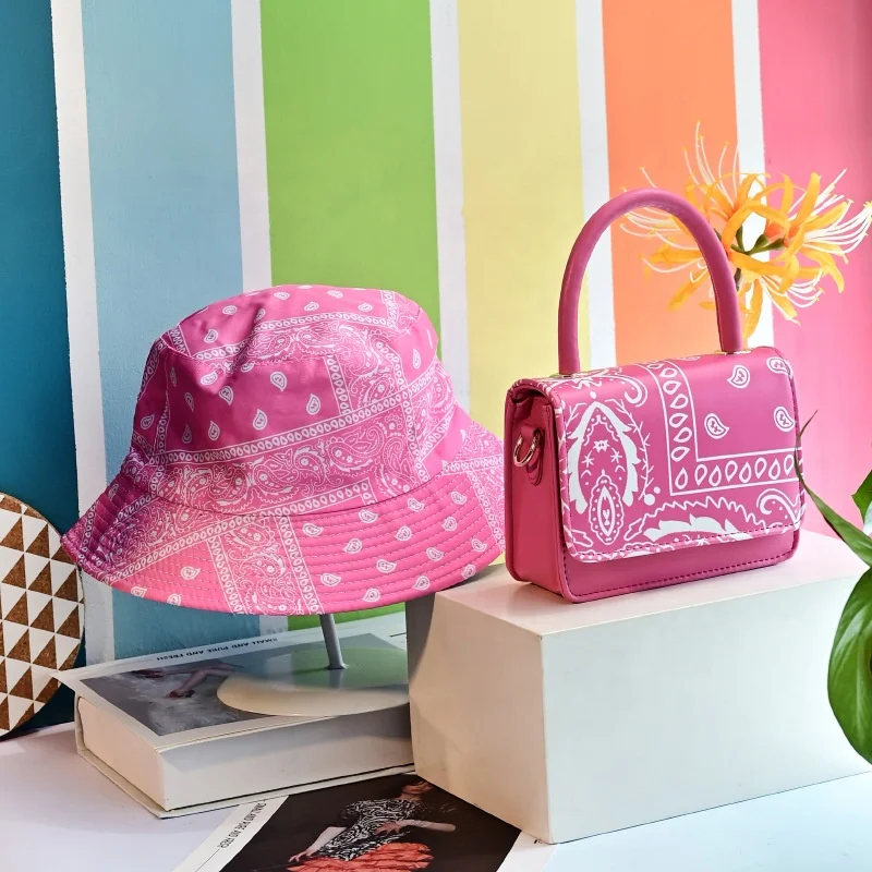 TS9533 Amazon Hot Selling designer brand matching hat and purse set hat and purse set women purse and hat sets