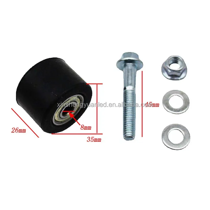 8mm Black Motorcycle Chain Roller Slider Tensioner Wheel Guide Plastic Metal Motorcycle Chain Guide for YFZ 350