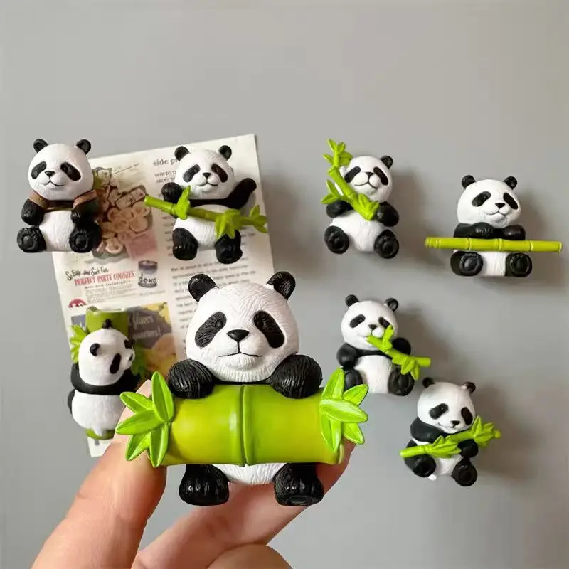 Cute Panda Refrigerator with Magnetic Attraction Creative 3D Tourism Cultural Souvenir Gift Magnetic Attraction Home Decoration