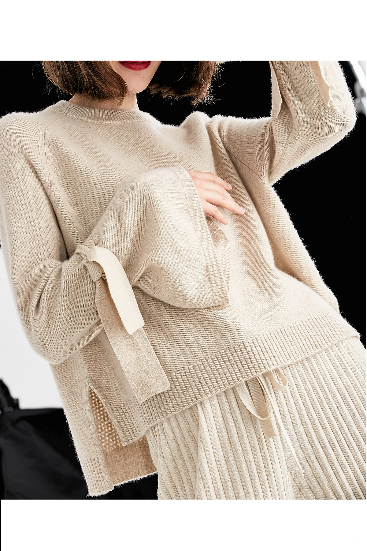 Manufacture Square Fonda Stylish Girl Ladies Design Custom Knit Design  Organic Cashmere Sweater.